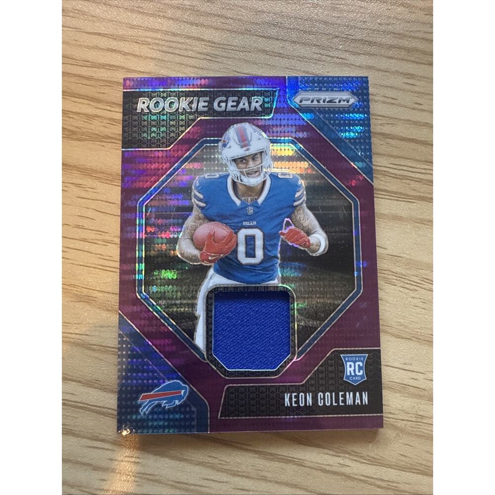 2024 Panini Prizm KEON COLEMAN #RG-KCN RC Rookie Gear Mem Purple Pulsar - Bills